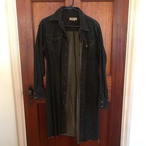 Cut-Off Black Denim Duster/Jacket